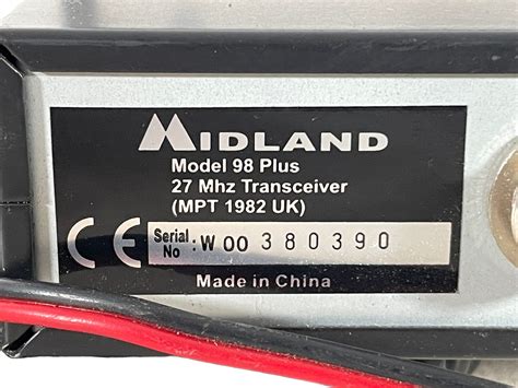 Vintage English Chinese Built Midland 98 Plus CB Citizens Band Radio ...
