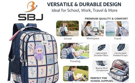 Buy SBJ School Bag Backpack, Black, 4 Spacious Compartments with Laptop ...