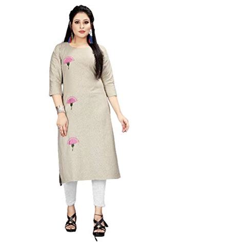 Buy Bhena Shree Manama Creation Women Cotton Kurti (Off- White_Mc-30-L ...
