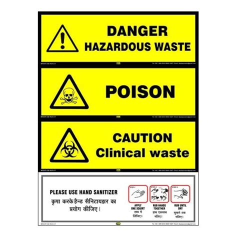 Mr. Safe - Chemical Safety Signs in Hard Plastic Lamination (Pack of 4 ...