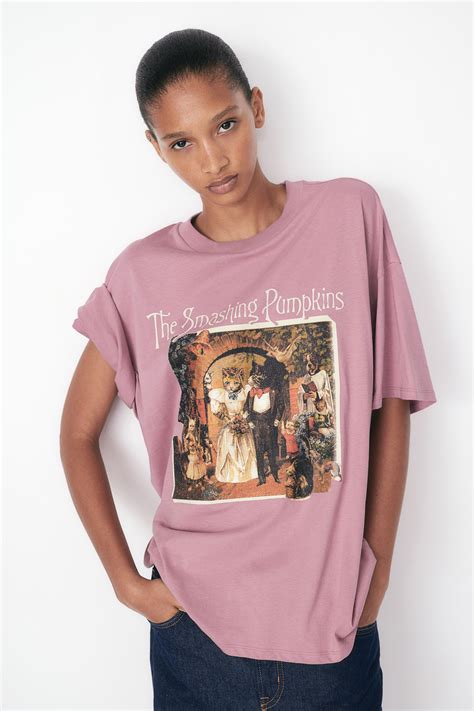 - Oversized printed T-shirt - Pink/The Smashing Pumpkins - Ladies | H&M IN