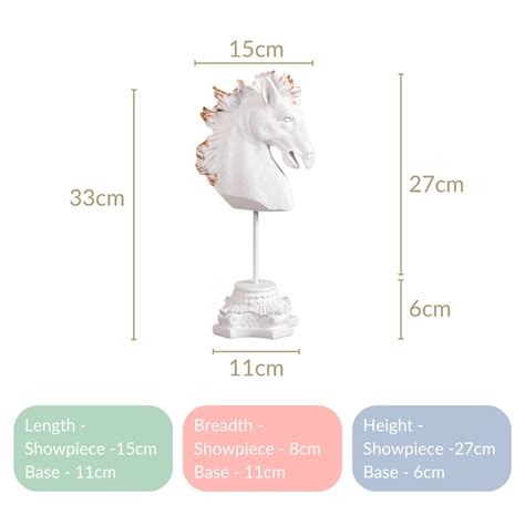 White Horse Bust Decor Showpiece With Stand Large Online - Premium ...
