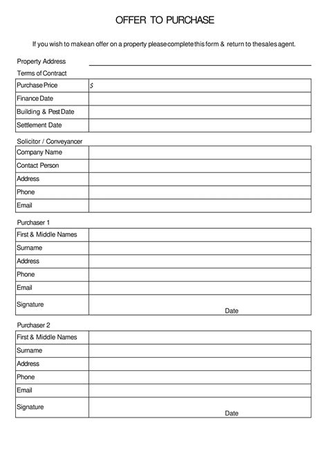 Image result for Real Estate Offer Form