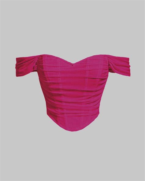 Off Shoulder Ruched Hot Pink Top – Littlebox India