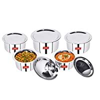 Buy Sumeet Stainless Steel Cookware Set With Lid, 1 L to 3 L, 10 Piece ...