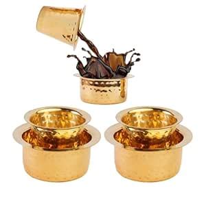 Buy Thangam South Indian Brass Coffee Cup Dawara/Dabara & Tumbler for ...
