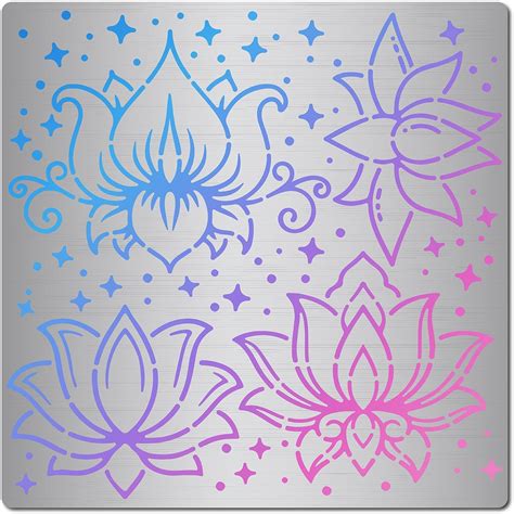 Buy GORGECRAFT 6.3 Inch Lotus Flower Metal Stencil Stainless Steel ...