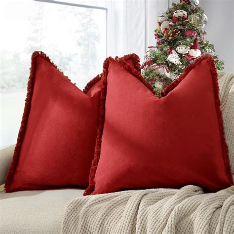 Amazon.com: ZWJD Christmas Pillow Covers 20x20 Set of 2 Christmas Red ...