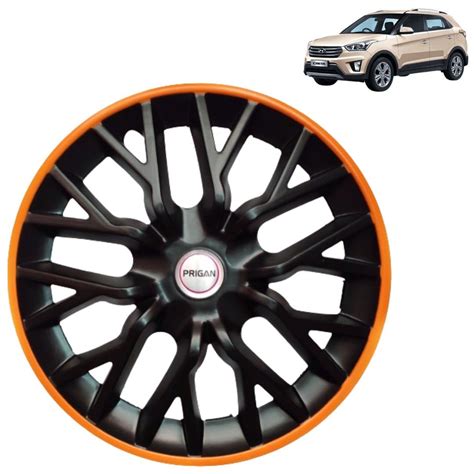 PRIGAN Creta Black Orange Wheel Cover 16" for Hyundai Creta (Set of 4 ...