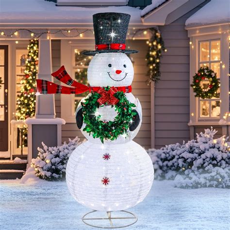 Amazon.com: MUMTOP Outdoor Snowman Lighted, 6FT 200 LED Lights Pop-Up ...