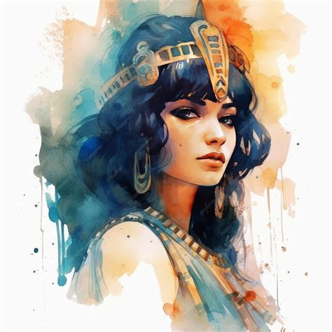 Premium Photo | Watercolor painting of cleopatra queen of egypt