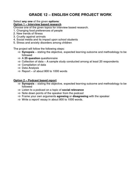 Image result for Project Sample English for Year 12