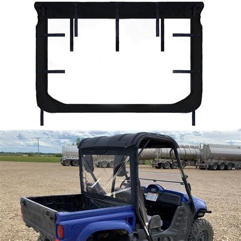 Rhino UTV Rear Windshield - StarknightMT Soft Back Window With Zipper ...
