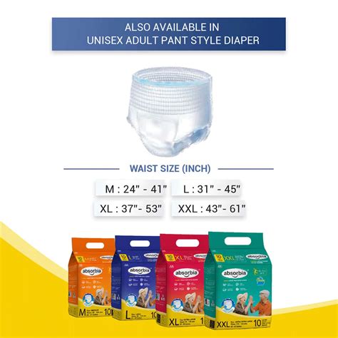 Buy ABSORBIA ADULT DIAPER TAPE STYLE WAIST SIZE 122-172 CM ( 48 - 68 ...