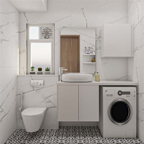 Modern Black and White Themed Bathroom Design with Moroccan Floor Tiles ...