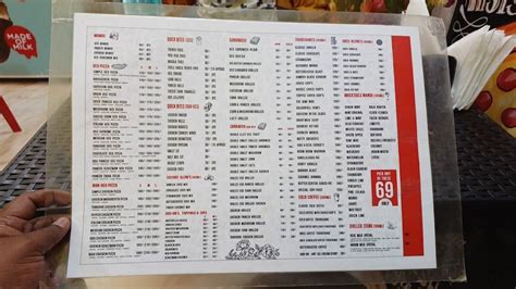 Menu at Tony pizza, Vijayawada