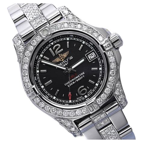 Breitling Colt 33 A77388 Black Dial Stainless Steel Ladies Watch with ...
