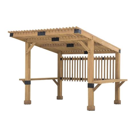 Solid Wood 10 ft. x 11 ft. Canadian Pine Wood Pergola – Furnishiaa