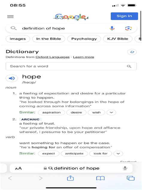Image result for Hope Definition