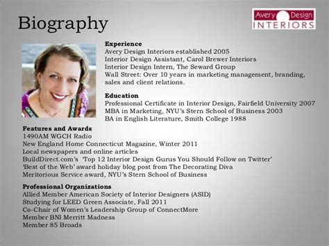 Image result for Interior Designer Bio for Portfolio