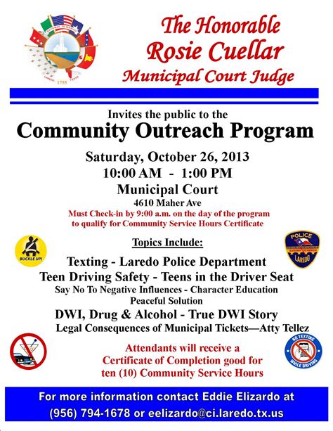 Municipal Court Judge Rosie Cuellar Hosts a Community Outreach Program ...
