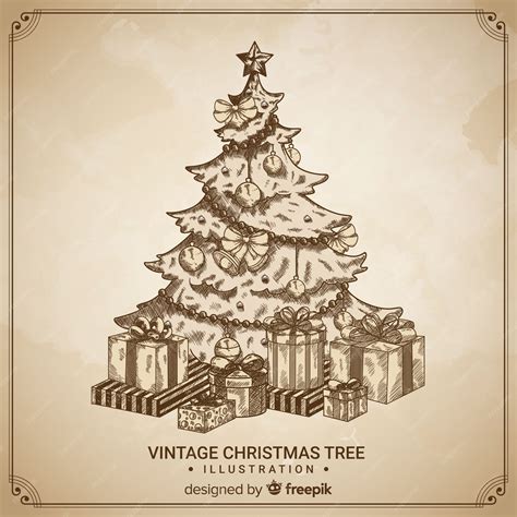 Retro Christmas Tree Clipart