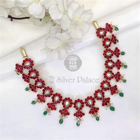 92.5 Silver Antique Gold Polish Necklace For Women - Silver Palace