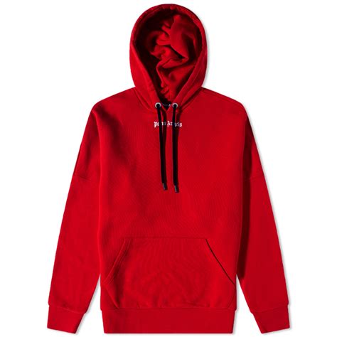 Palm Angels Logo Popover Hoodie Red & Black | END. (KR)