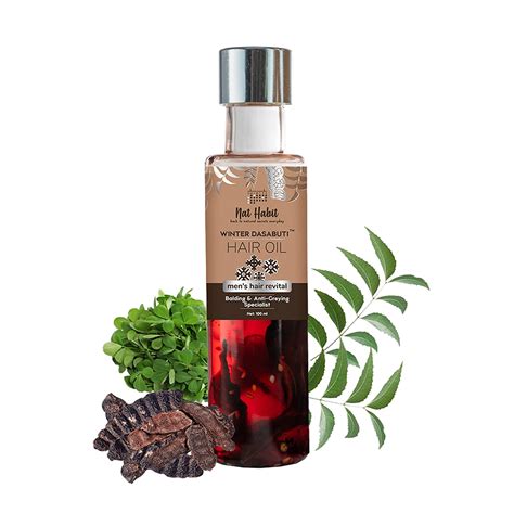 Buy Nat Habit Men's Revital Winter Dasabuti Hair Oil for Hairfall ...