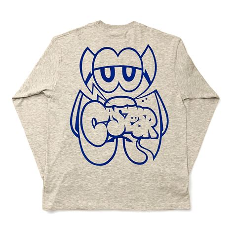 "Harapeko" L/S T-shirts / Ash | cmkstore