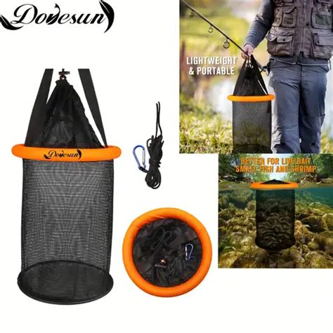 Fish Basket Floating , For Caught Fish, Portable Mesh Fishing Bait ...