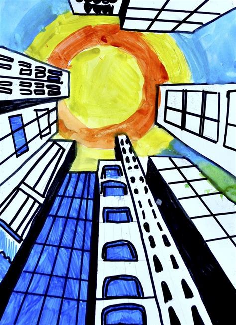 Image result for One Point Perspective Building Drawing