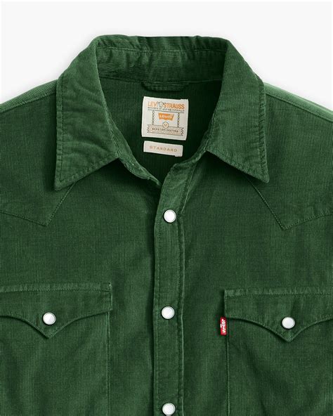 Barstow Standard Fit Western Corduroy Shirt - Green | Levi's® FR