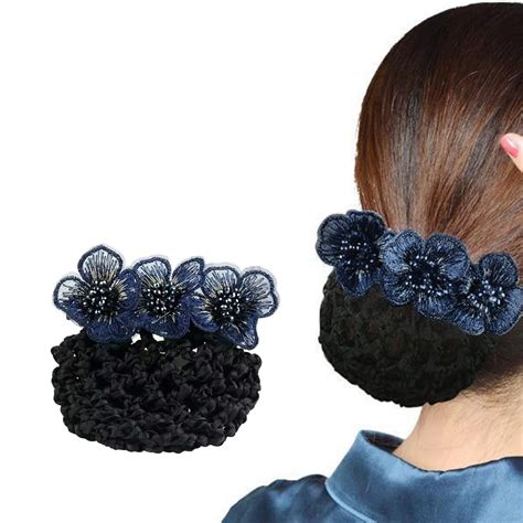 MAYCREATE® Hair Snood Net, Flower Bun Accessories For Women, Clip Net ...