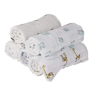 Buy MOM'S HOME Organic Cotton Baby Muslin Swaddle (Multicolour, 100 x ...
