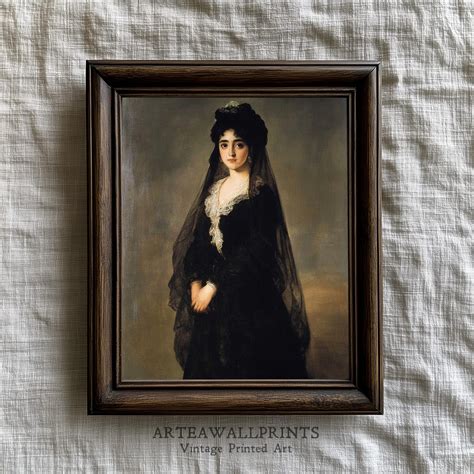 Vintage Lady Portrait Printable - Dark Academia Wall Art, Spanish ...