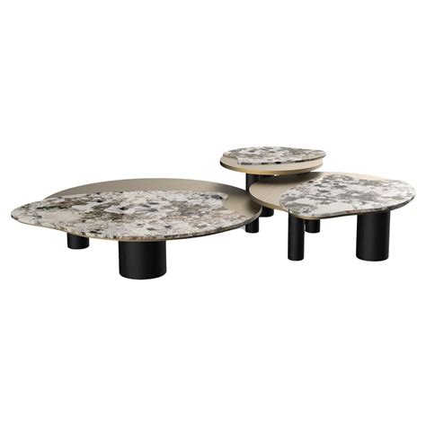 Modern Bordeira Nesting Coffee Tables, Marble, Handmade Portugal by Greenapple For Sale at ...