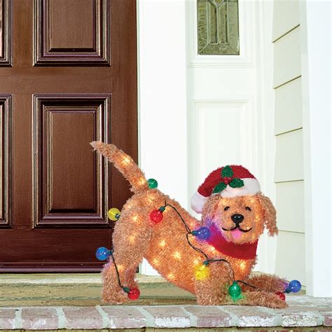 Holiday Living 18-in Lighted Doodle Dog Decoration ES69-400L at Lowes.com