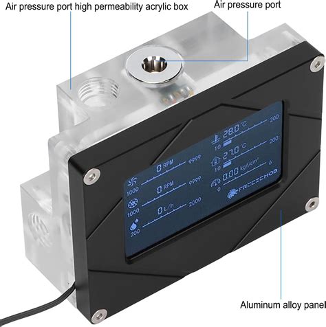 Buy Zunate Water Cooling Flow Temperature Meter, G1/4 Water Cooling ...
