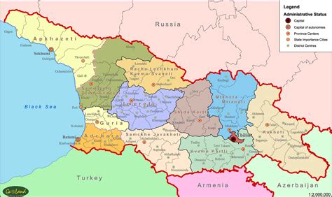 Abkhazia Georgia Caucasia Map