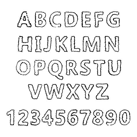 Hand Drawn Latin Alphabet Letters and Numbers. Uppercase modern font ...