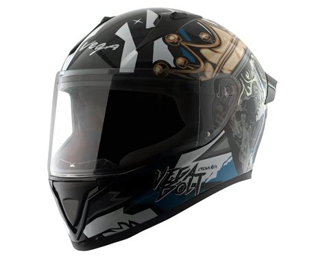 Vega Bolt Crown Men ISI Certified Full Face Motorcycle Helmet with ...