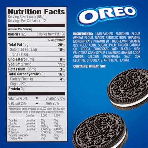 Oreo Cookies Nutrition Facts Label | Besto Blog