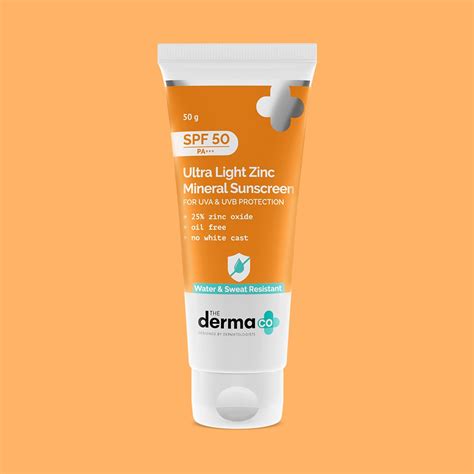 The Derma Co Zinc Mineral Sunscreen SPF 50 50g | UVA/UVB