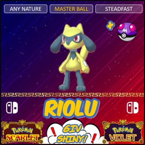 Buy Pokemon Scarlet & Violet 6IV Shiny RIOLU! /w Master Ball! RARE ...