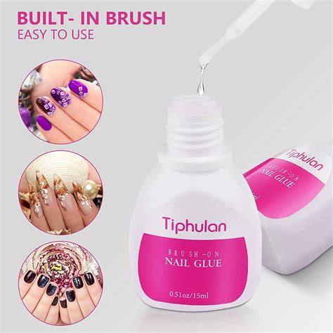 Tiphulan Brush on Nail Glue (60ml) - Professional 15ML/pcs Strong ...