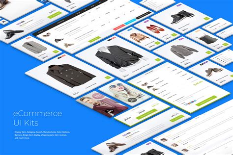 电商网站/外贸商城UI界面设计套件 eCommerce UI Kits – Light Style_懒人图库