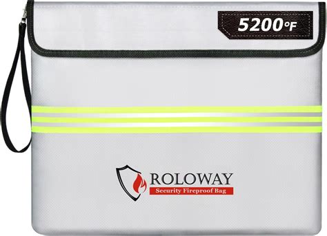 Amazon.com: ROLOWAY Fireproof Document Bag (14 x 11 inch) with 5200 ...