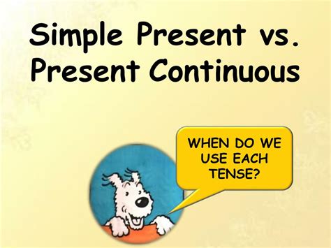 Present Simple vs Continuous 的图像结果