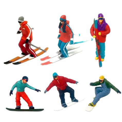 Buy Menolana 6X 1/87 Mini Skiing Model Tiny People Figure Street Table ...